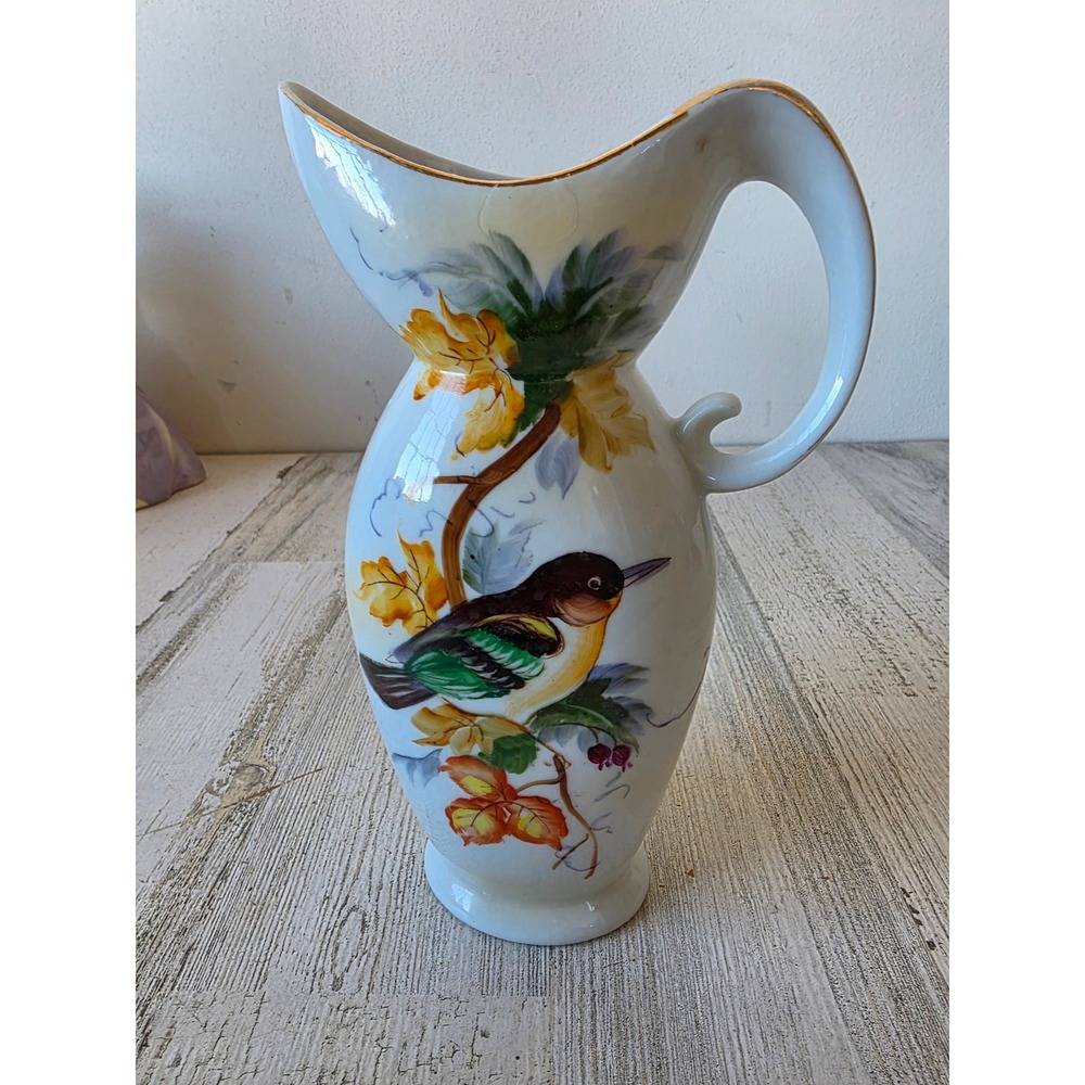 Vintage bird vase flowers ceramic‎ home decor cottage core Grandma core unique
